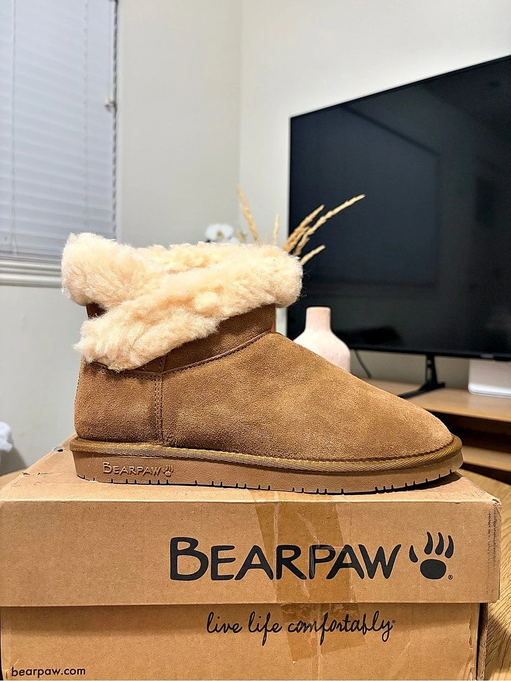 Bearpaw Shorty Boot Brown & Cream US 9